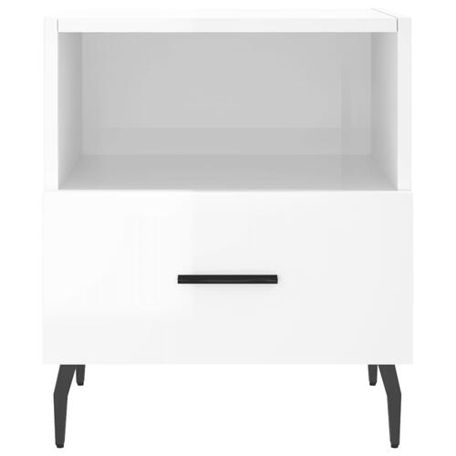 Sengeborde 2 stk. 40x35x47,5 cm konstrueret træ hvid højglans