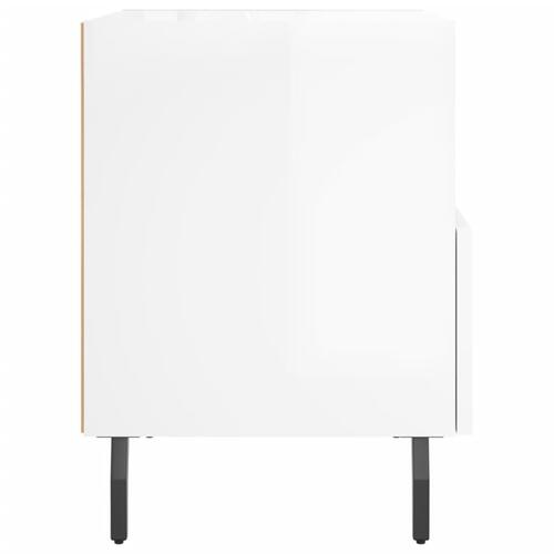 Sengeborde 2 stk. 40x35x47,5 cm konstrueret træ hvid højglans