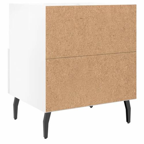 Sengeborde 2 stk. 40x35x47,5 cm konstrueret træ hvid højglans