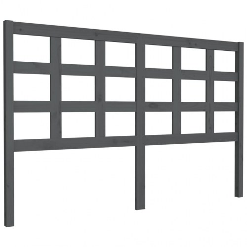 Sengegavl i massivt fyrretræ 156 x 4 x 100 cm - grå
