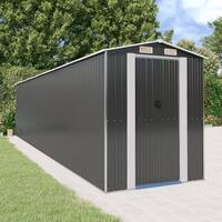 Haveskur 192x855x223 cm galvaniseret stål antracitgrå