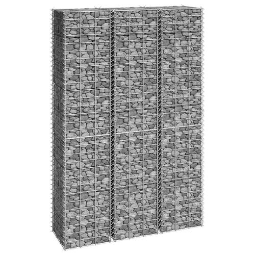 Gabion-højbede 3 stk. 30x30x150 cm jern
