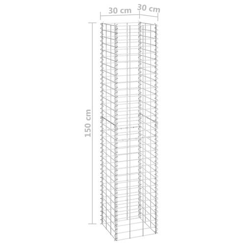 Gabion-højbede 3 stk. 30x30x150 cm jern
