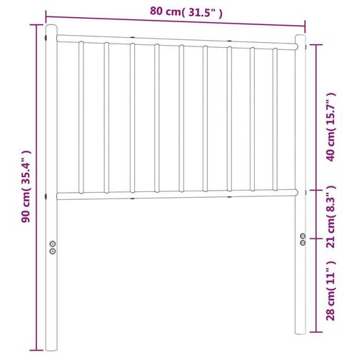 Sengegavl 75 cm metal hvid