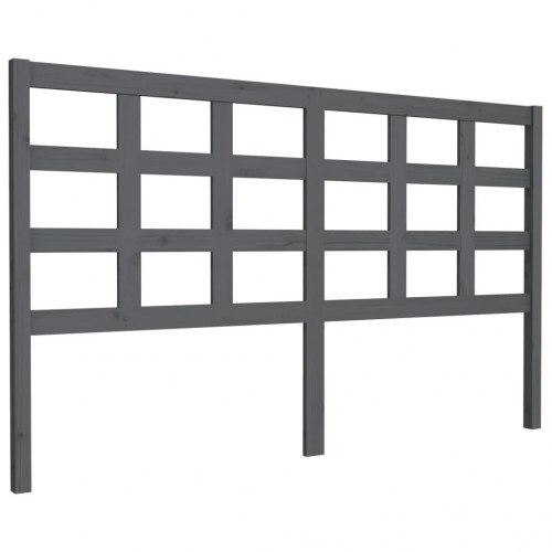 Sengegærde 165,5x4x100 cm massivt fyrretræ grå
