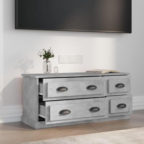 Tv-bord 100x35,5x45 cm konstrueret træ betongrå