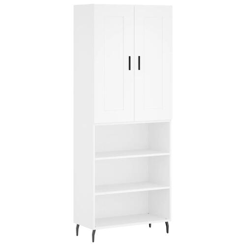 Højskab 69,5x34x180 cm konstrueret træ hvid