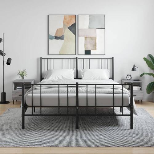 Sengeborde 2 stk. 40x35x47,5 cm konstrueret træ grå sonoma-eg
