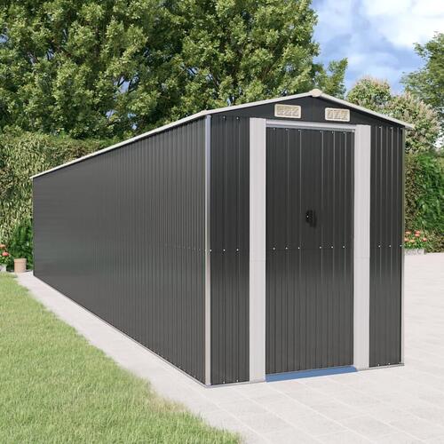 Haveskur 192x938x223 cm galvaniseret stål antracitgrå