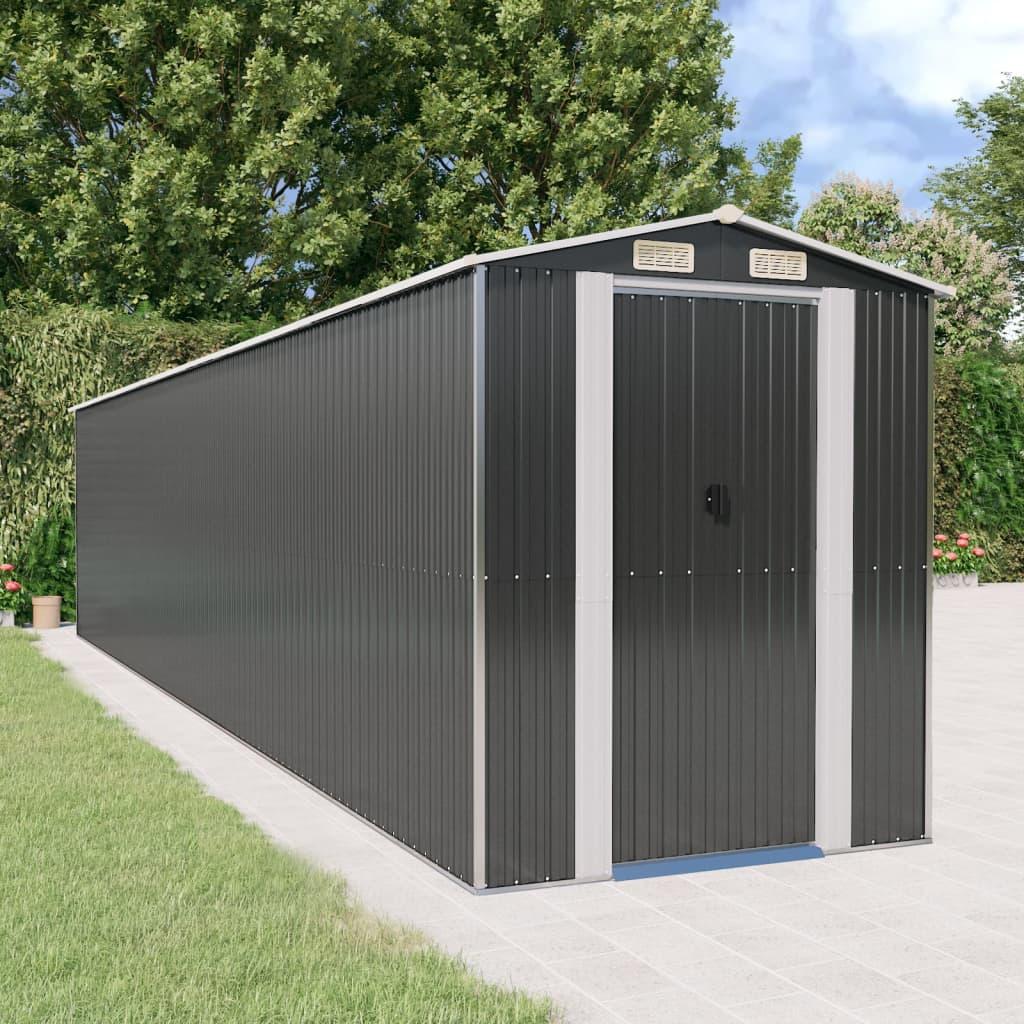 Haveskur 192x938x223 cm galvaniseret stål antracitgrå