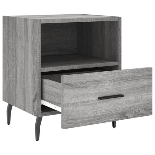 Sengeborde 2 stk. 40x35x47,5 cm konstrueret træ grå sonoma-eg