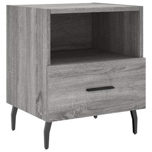 Sengeborde 2 stk. 40x35x47,5 cm konstrueret træ grå sonoma-eg