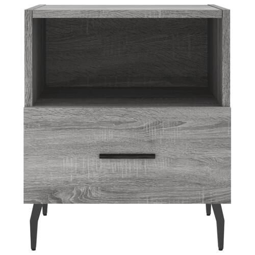 Sengeborde 2 stk. 40x35x47,5 cm konstrueret træ grå sonoma-eg