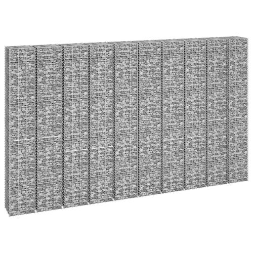 Gabion-højbede 4 stk. 30x30x50/100/150/200 cm jern