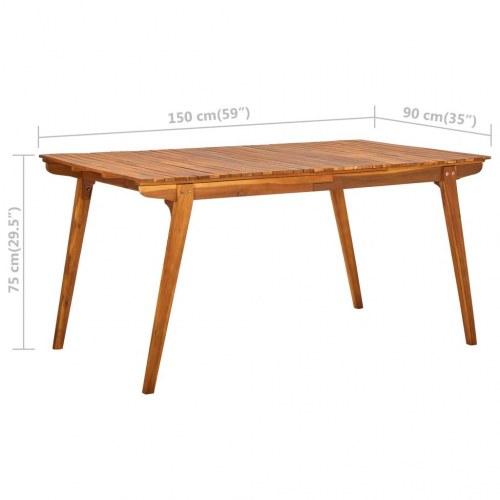 Havebord 150x90x75 cm massivt akacietræ