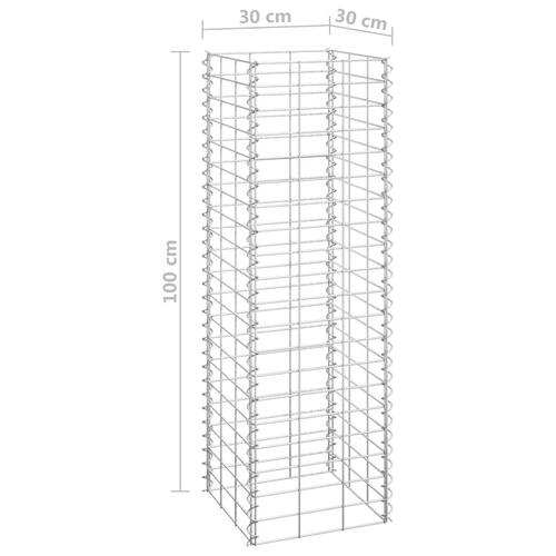 Gabion-højbede 4 stk. 30x30x50/100/150/200 cm jern