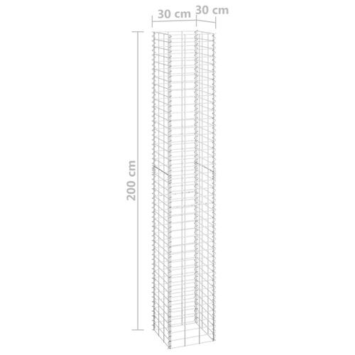 Gabion-højbede 4 stk. 30x30x50/100/150/200 cm jern