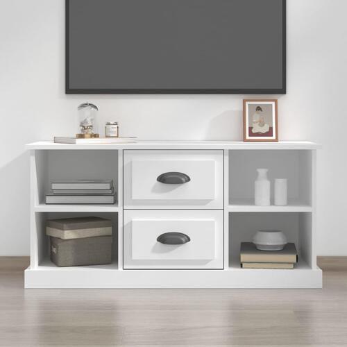 Tv-bord 99,5x35,5x48 cm konstrueret træ hvid