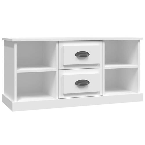 Tv-bord 99,5x35,5x48 cm konstrueret træ hvid