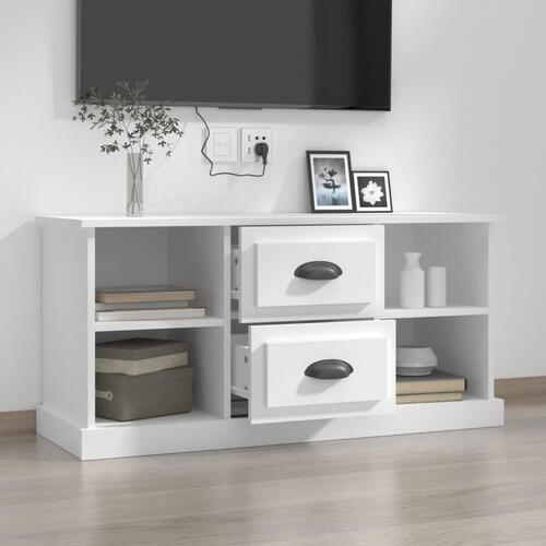 Tv-bord 99,5x35,5x48 cm konstrueret træ hvid