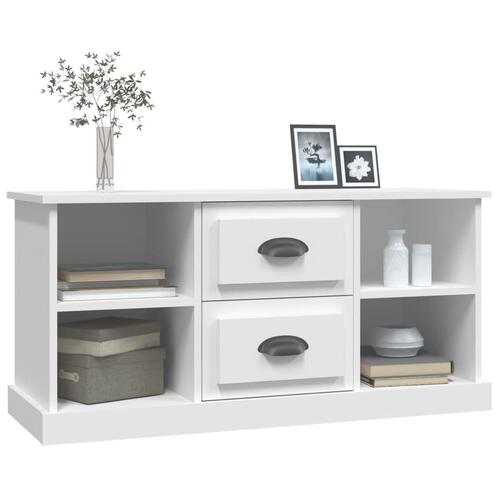 Tv-bord 99,5x35,5x48 cm konstrueret træ hvid
