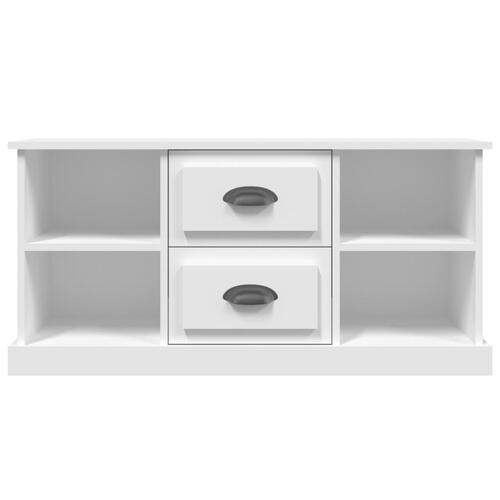 Tv-bord 99,5x35,5x48 cm konstrueret træ hvid