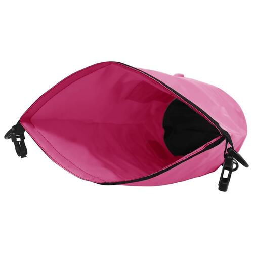 Vandtæt tørpose med lynlås 15 l PVC pink