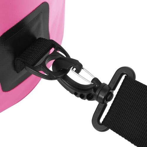 Vandtæt tørpose med lynlås 15 l PVC pink