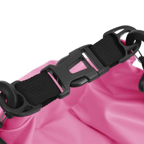Vandtæt tørpose med lynlås 15 l PVC pink