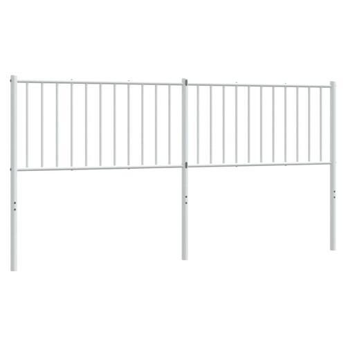 Sengegavl 180 cm metal hvid