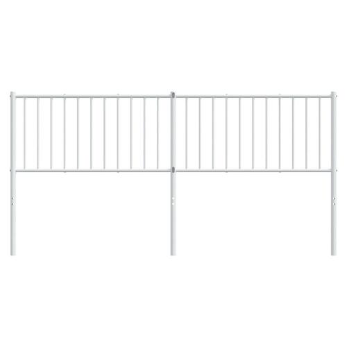 Sengegavl 180 cm metal hvid
