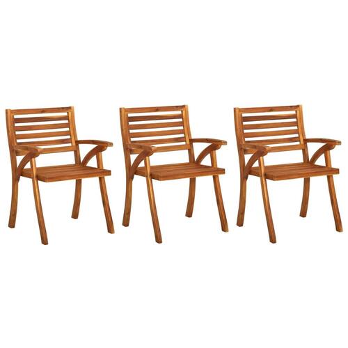 Havestole 3 stk. massivt akacietræ