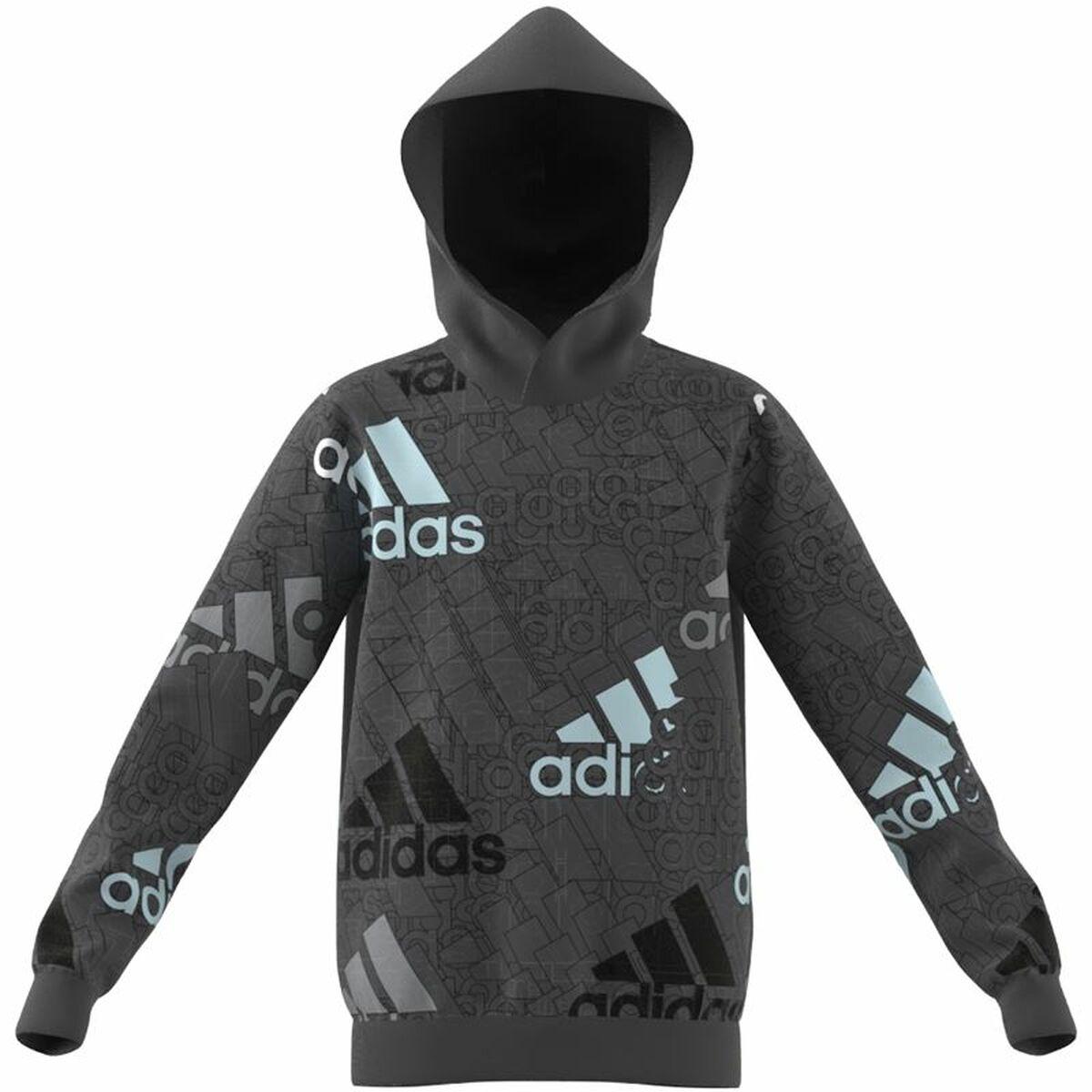 Unisex Hættetrøje Adidas Performance Mørkegrå 7-8 år