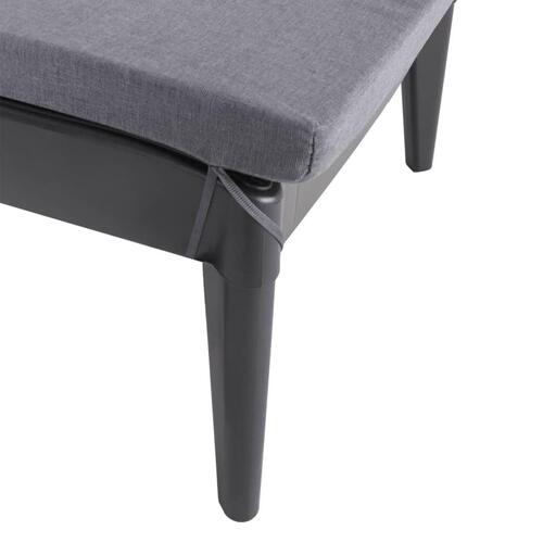 Liggestol med hynde 186x60x29 cm PP antracitgrå