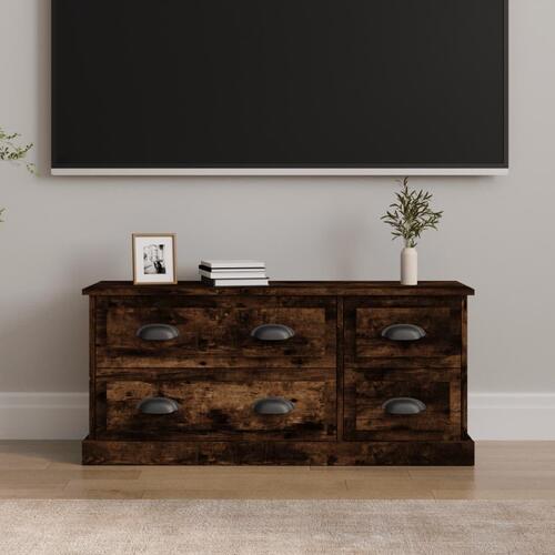 Tv-bord 100x35,5x45 cm konstrueret træ røget egetræsfarve