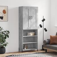 Højskab 69,5x34x180 cm konstrueret træ betongrå
