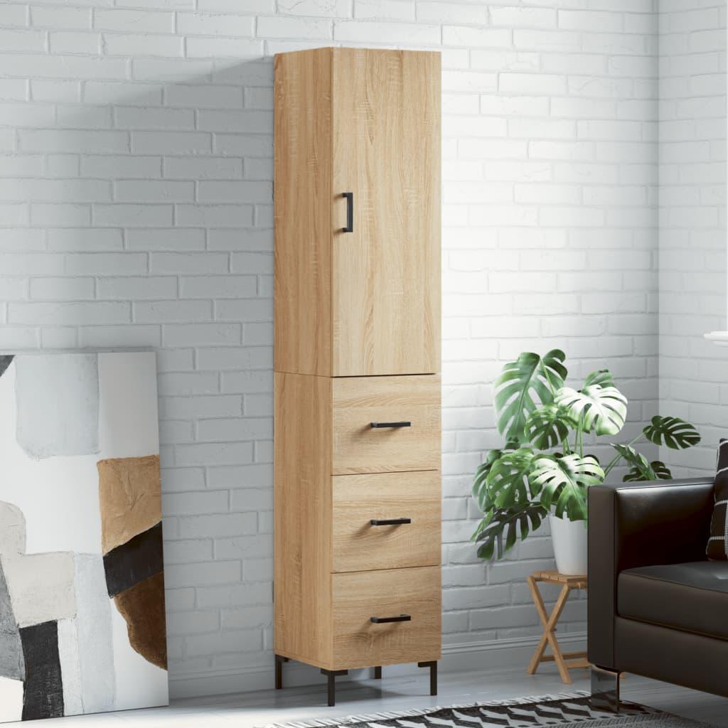 Skab 34,5x34x180 cm konstrueret træ sonoma-eg