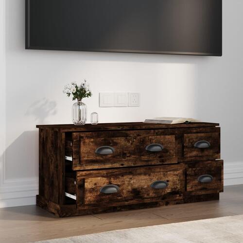 Tv-bord 100x35,5x45 cm konstrueret træ røget egetræsfarve
