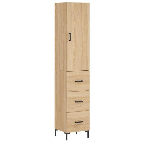 Skab 34,5x34x180 cm konstrueret træ sonoma-eg