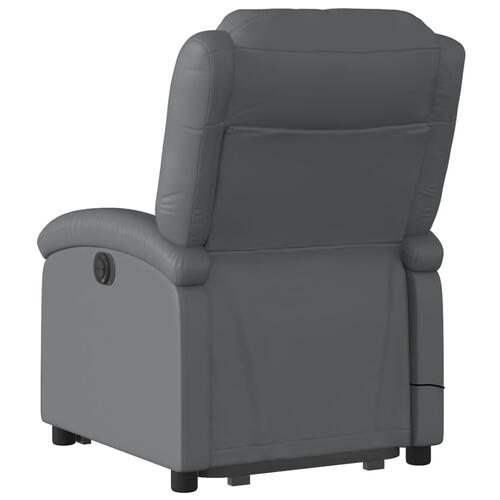 Løftestol med massagefunktion kunstlæder grå