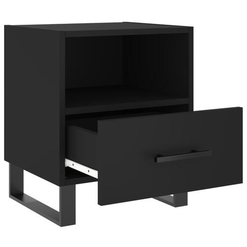 Sengeborde 2 stk. 40x35x47,5 cm konstrueret træ sort