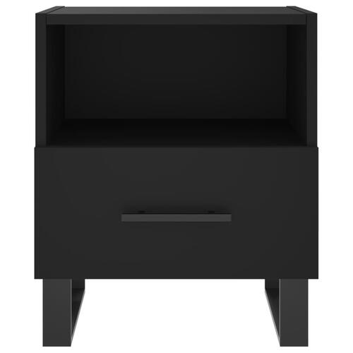 Sengeborde 2 stk. 40x35x47,5 cm konstrueret træ sort