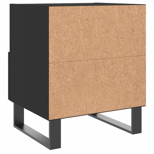 Sengeborde 2 stk. 40x35x47,5 cm konstrueret træ sort