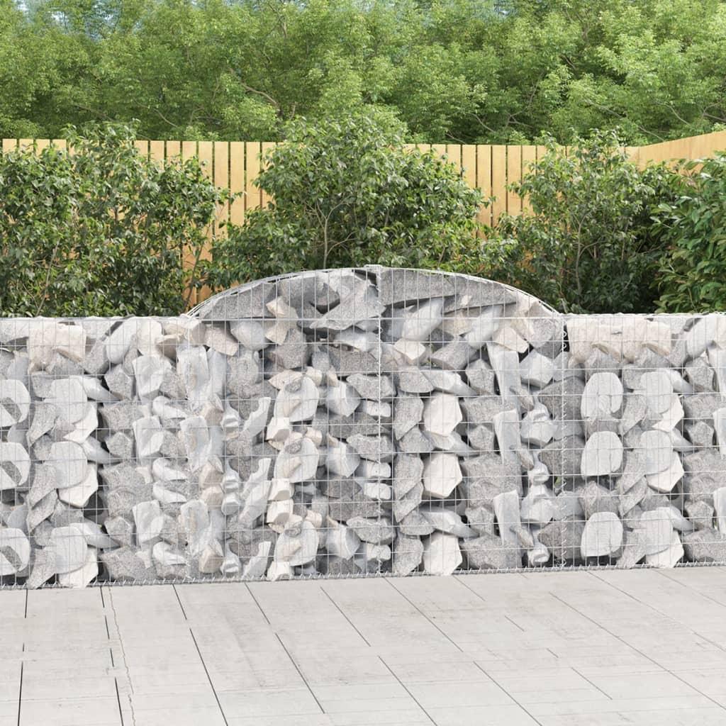 Buede gabionkurve - 17 stk. 300×30×100/120 cm i galvaniseret jern billede