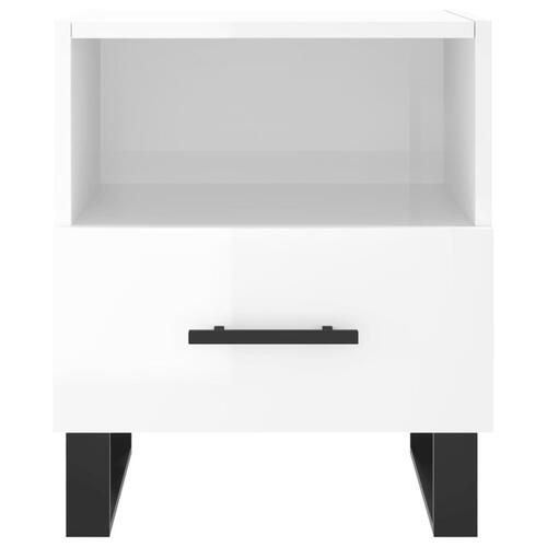 Sengeborde 2 stk. 40x35x47,5 cm konstrueret træ hvid højglans