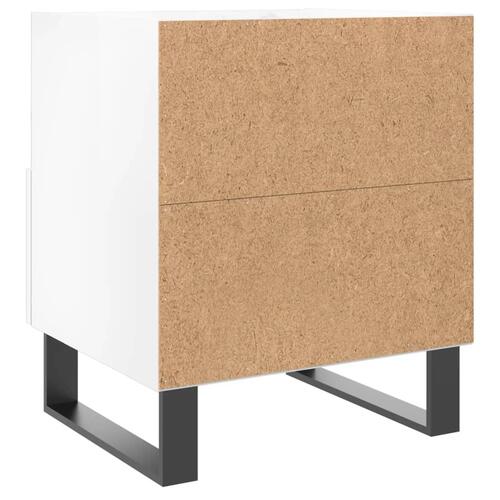 Sengeborde 2 stk. 40x35x47,5 cm konstrueret træ hvid højglans