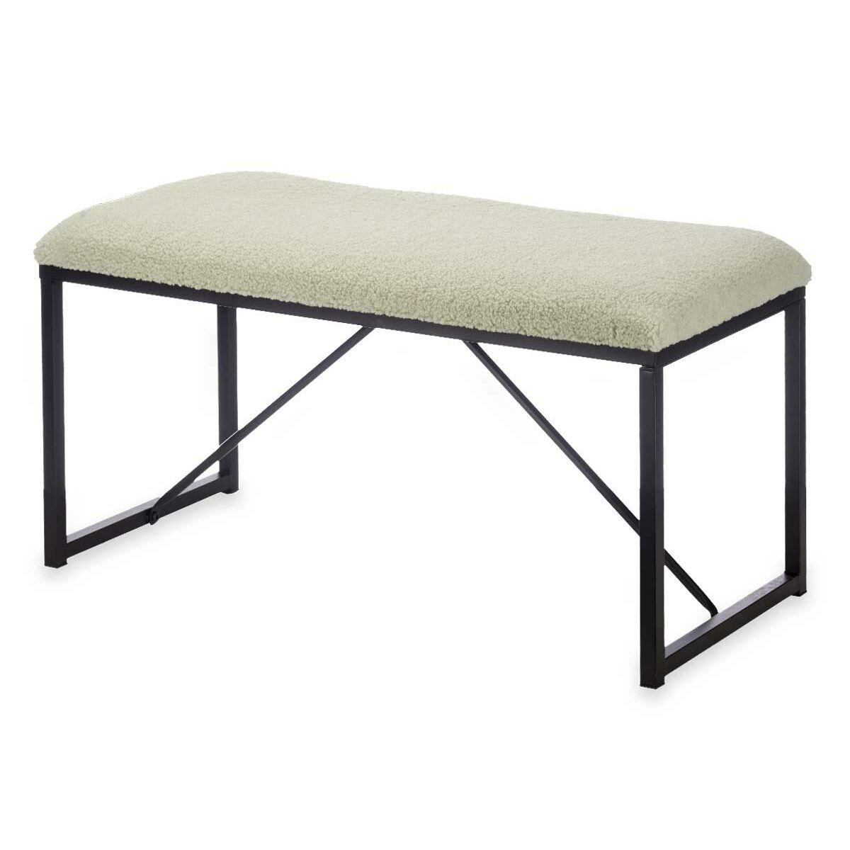 Bænk Grøn Metal Klæde 81 x 42 x 38 cm