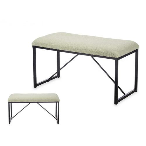 Bænk Grøn Metal Klæde 81 x 42 x 38 cm