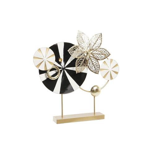 Dekorativ figur Sort Gylden Metal Moderne (62 x 9 x 61,6 cm)