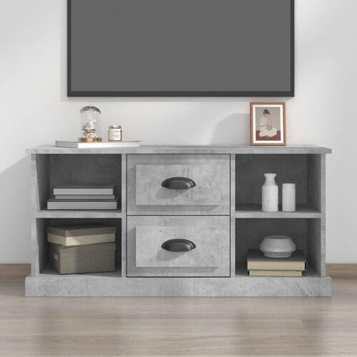 Tv-bord 99,5x35,5x48 cm konstrueret træ betongrå